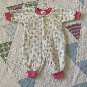 Vintage Baby Girl Quilted Floral Health-Tex Outfit